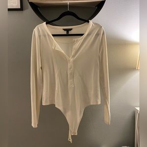 White Banana Republic Henley Bodysuit size L